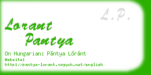 lorant pantya business card